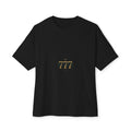 Boxy Tee — Minimal Gold '777' Lucky Number T-Shirt