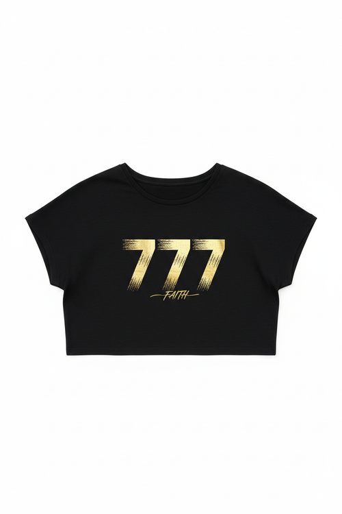777 Black Crop Top