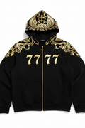 777 Black Zip Hoodie